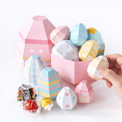 Easter Egg Favor Boxes | Papercraft Candy Treat Templates (Digital Download PDF)