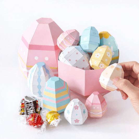 Easter Egg Favor Boxes | Papercraft Candy Treat Templates (Digital Download PDF)