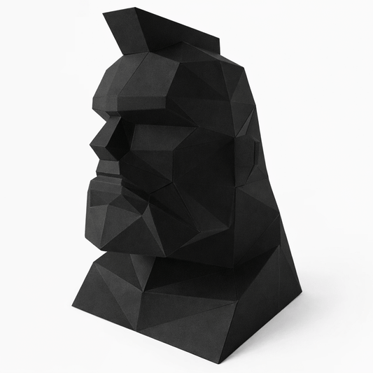 Polygonal Mohawk Mannequin Head Papercraft – DIY 3D Display for Headphones, Glasses | Printable PDF Template