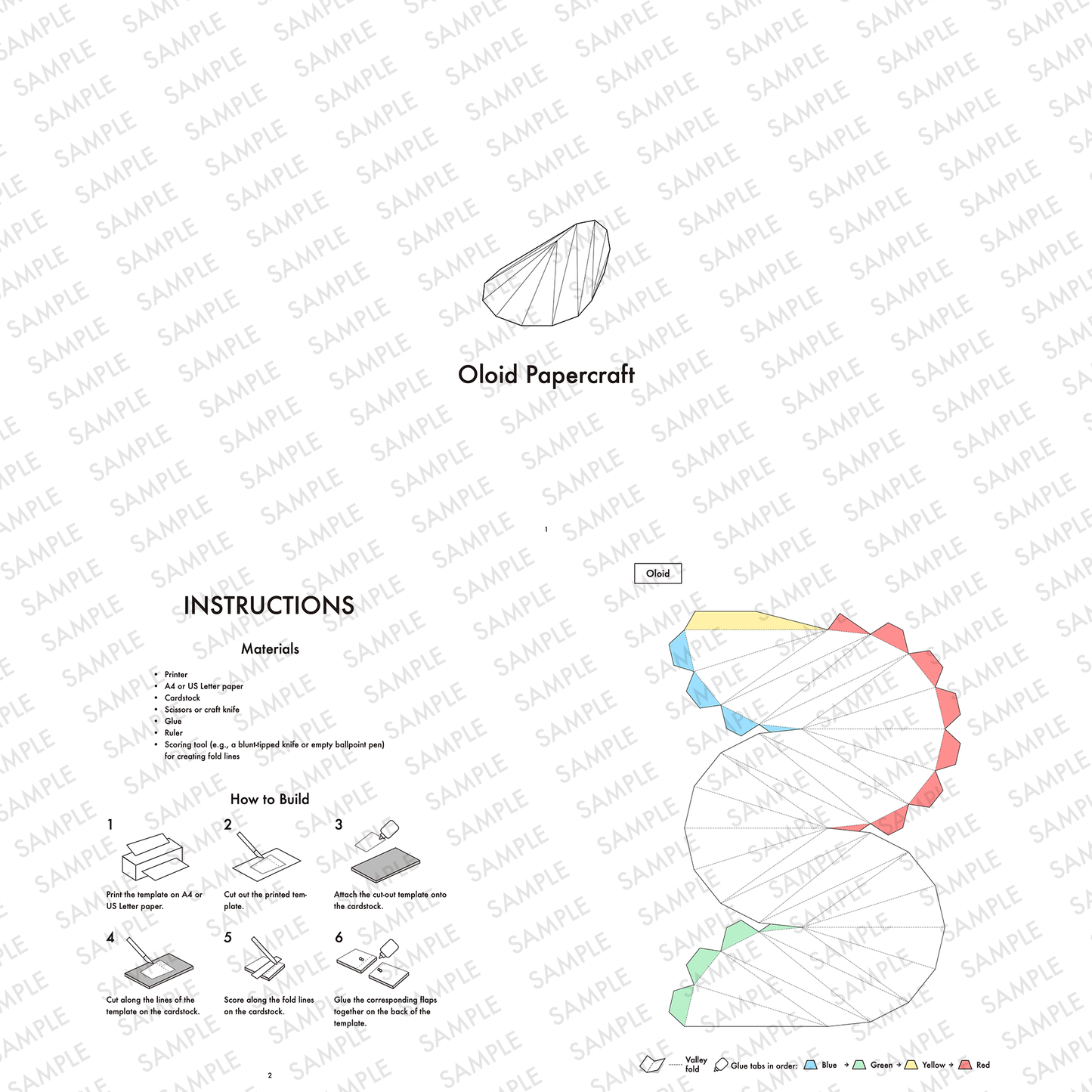 Oloid Papercraft Template, Printable PDF, Geometric Paper Sculpture, DIY Desk Decor | Digital Download