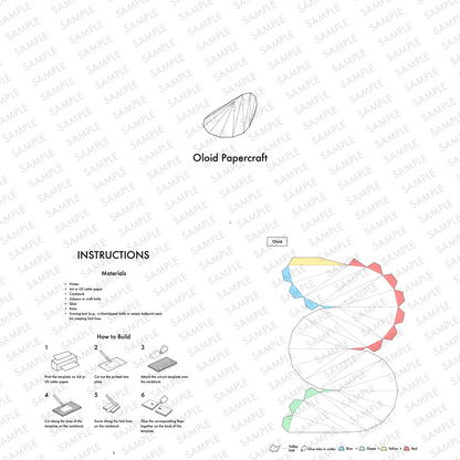 Oloid Papercraft Template, Printable PDF, Geometric Paper Sculpture, DIY Desk Decor | Digital Download