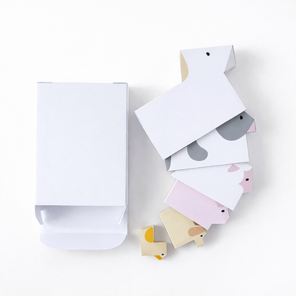 Stackable Minimal Farm Animal Papercraft Figures Set with Tuck Box, Instant PDF Download