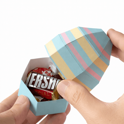 Easter Egg Favor Boxes | Papercraft Candy Treat Templates (Digital Download PDF)