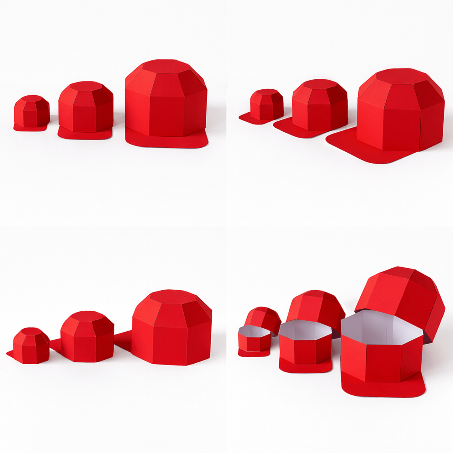 Printable Cap Favor Box Template | 3 Sizes, 4 Colors (Digital Download)