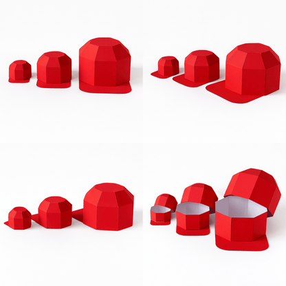 Printable Cap Favor Box Template | 3 Sizes, 4 Colors (Digital Download)