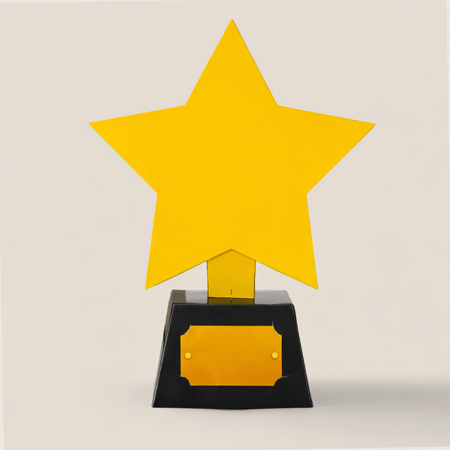 Star Trophy Papercraft Award | DIY 3D Star Model, Custom Message Plate (Digital Download)