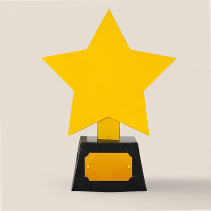 Star Trophy Papercraft Award | DIY 3D Star Model, Custom Message Plate (Digital Download)