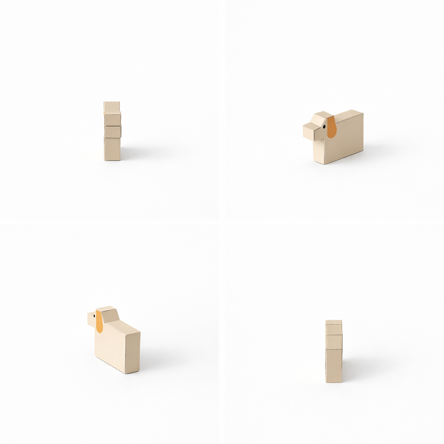 Stackable Minimal Farm Animal Papercraft Figures Set with Tuck Box, Instant PDF Download