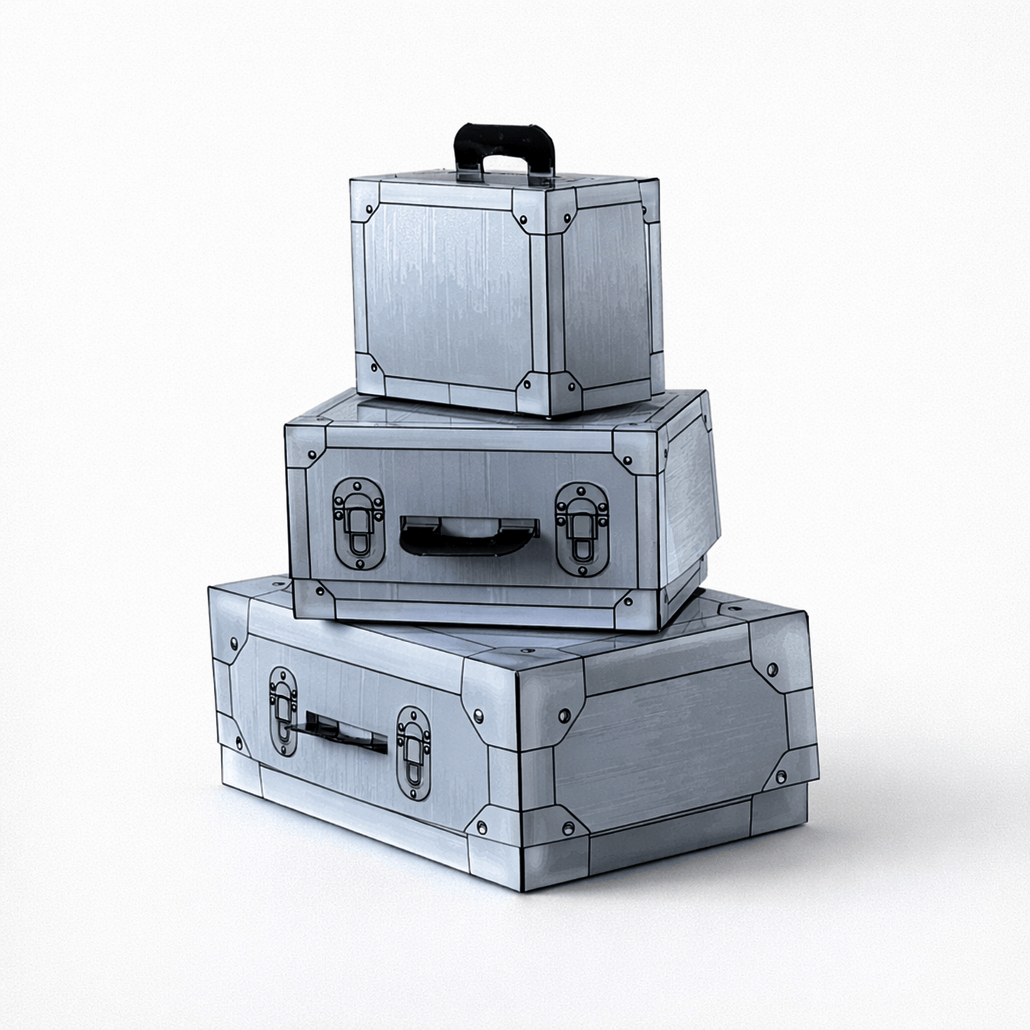 Aluminum Trunk Favor Box Papercraft Template | Secret Case Party Candy Storage (PDF Download)