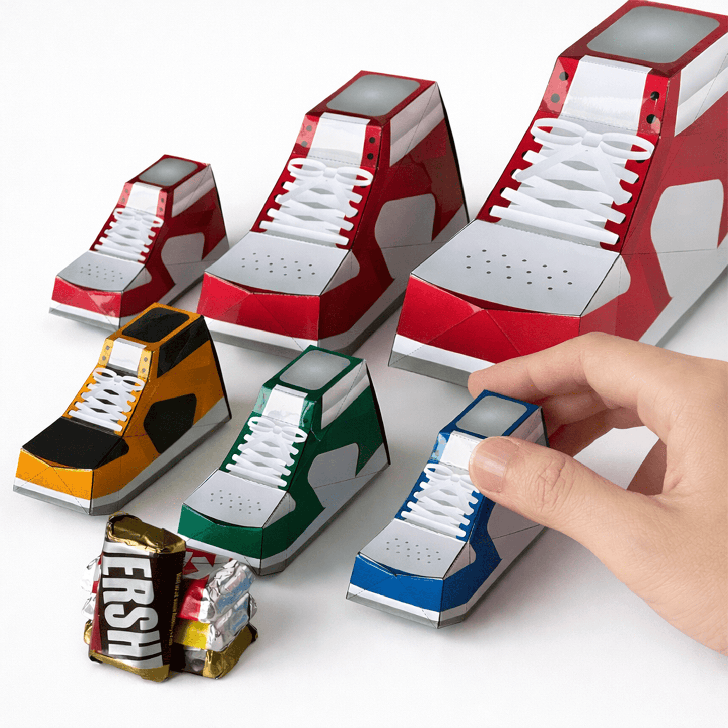 Basketball Sneaker Favor Box Papercraft, 12 Templates, Party Candy Box, 3 Sizes Printable | Digital Download PDF