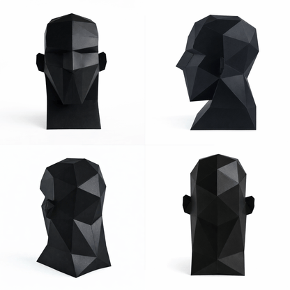 Polygonal Mannequin Head Papercraft – 3D DIY Display Stand (PDF Template)