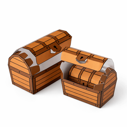 Treasure Chest Treat Box Bundle PDF Download | 12 Printable Papercraft Templates