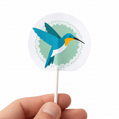 Hummingbird Cake Topper with Flapping Wings, Interactive Flip Animation, Printable PDF | Digital Download PDF
