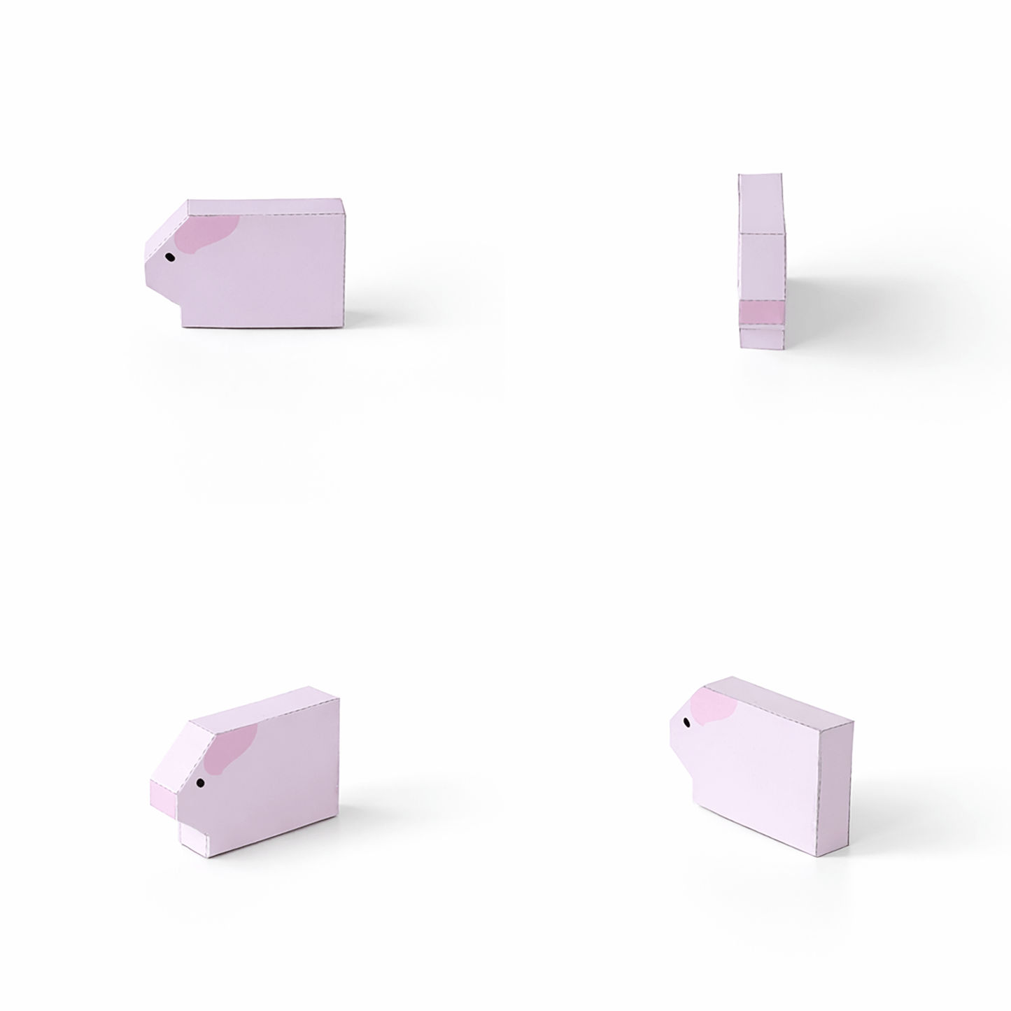 Stackable Minimal Farm Animal Papercraft Figures Set with Tuck Box, Instant PDF Download