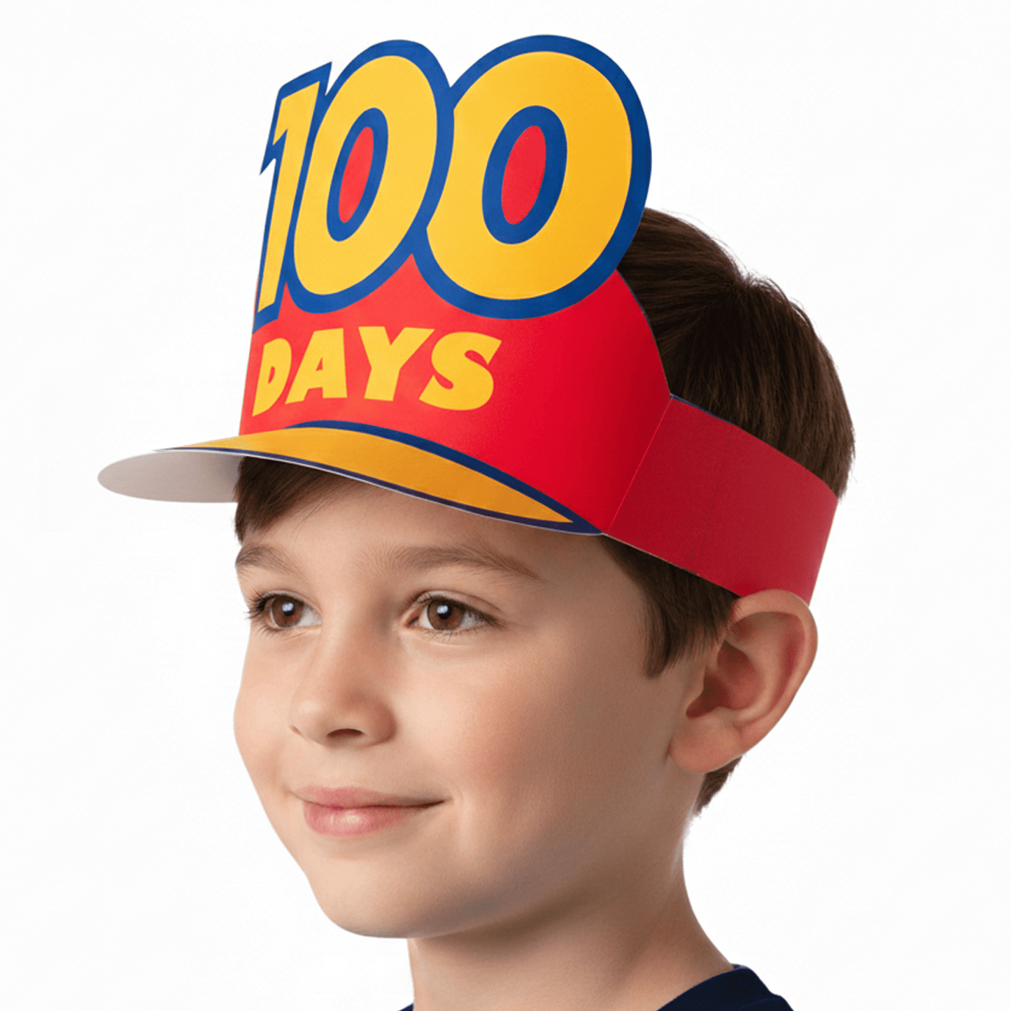 100th Day of School Paper Visor Hat | Printable DIY Adjustable Kids Classroom Craft PDF