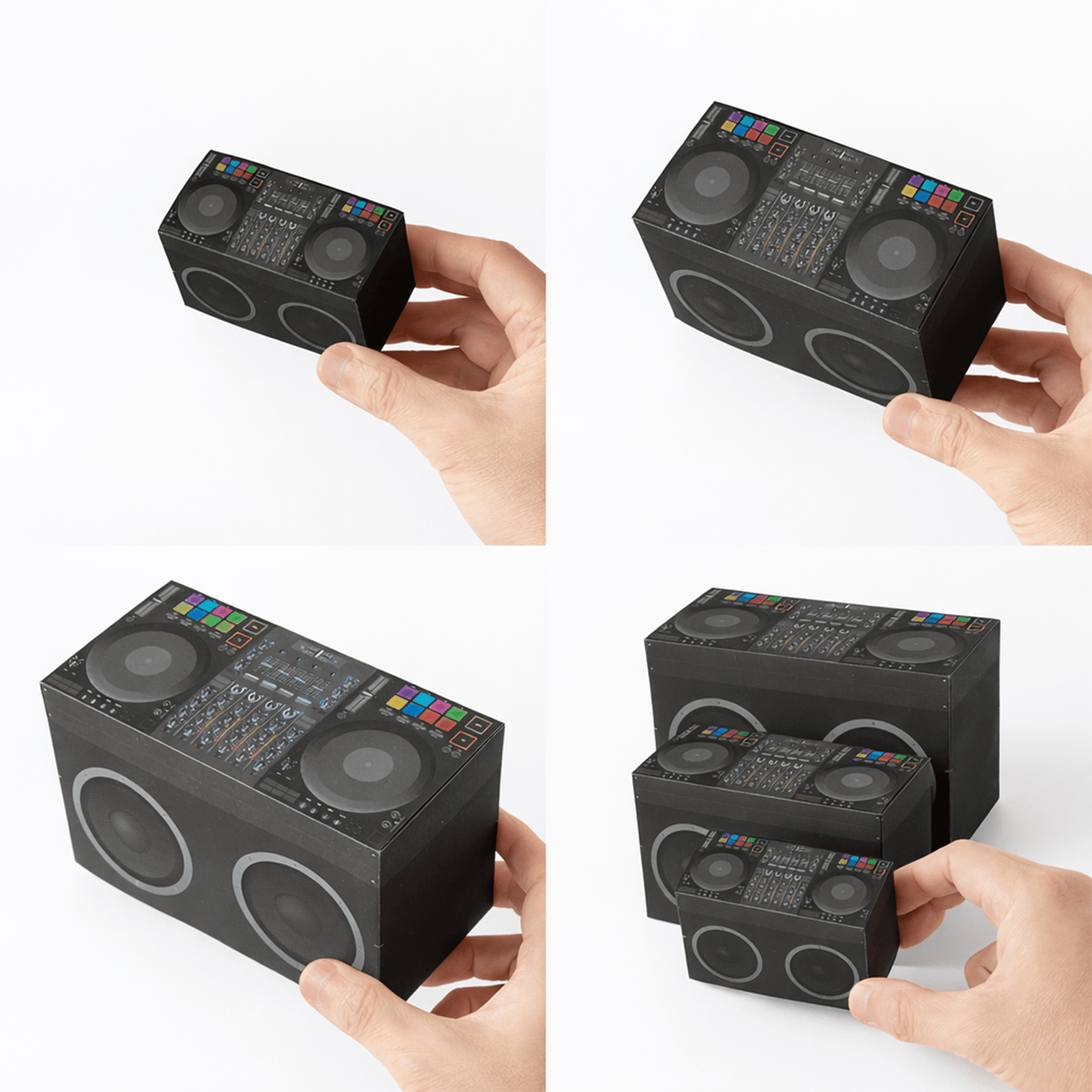 DJ Booth Favor Box Papercraft Template Party Candy Storage Nesting Set | Digital Download PDF