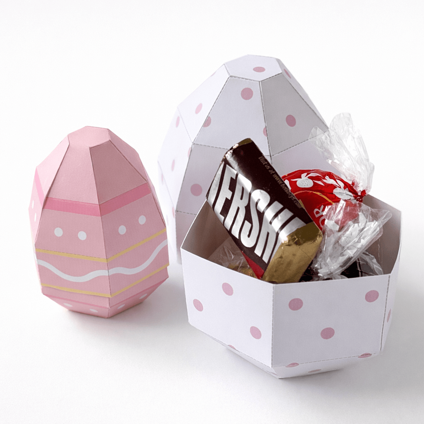 Easter Egg Favor Boxes | Papercraft Candy Treat Templates (Digital Download PDF)