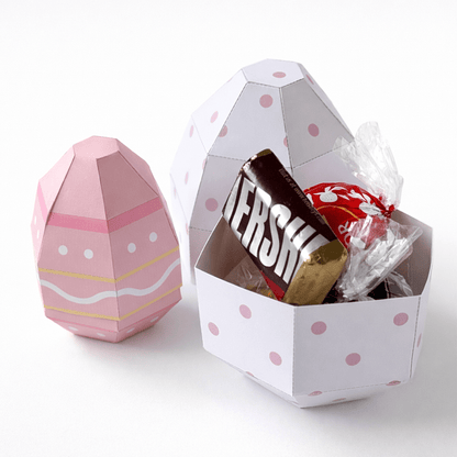 Easter Egg Favor Boxes | Papercraft Candy Treat Templates (Digital Download PDF)