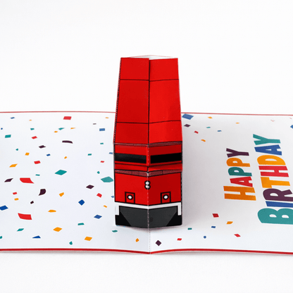 Printable Freight Locomotive Pop-Up Birthday Card | DIY 3D Papercraft Template | Train Greeting Card Kids