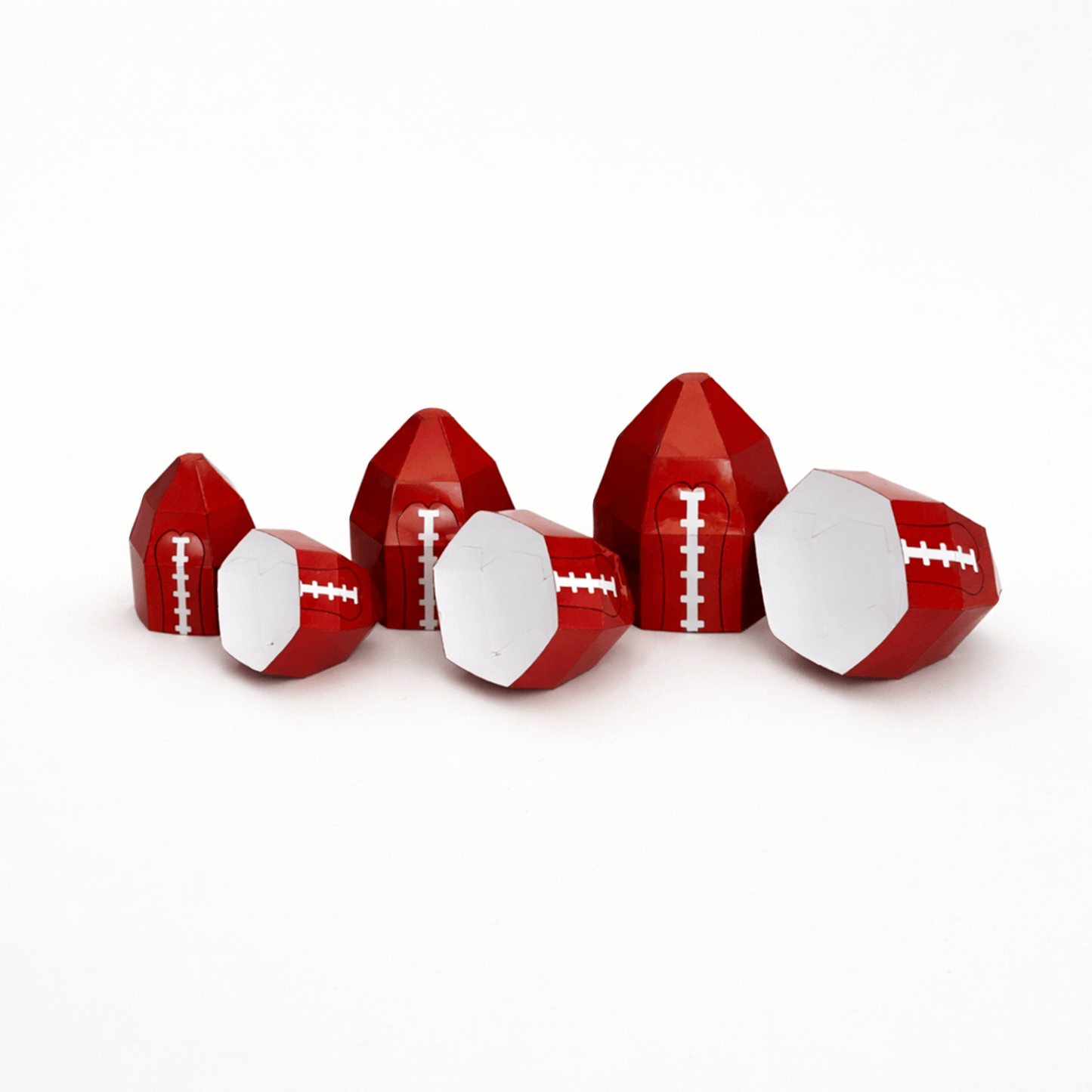 American Football Nesting Favor Boxes PDF Download | 3 Sizes Printable Papercraft Template
