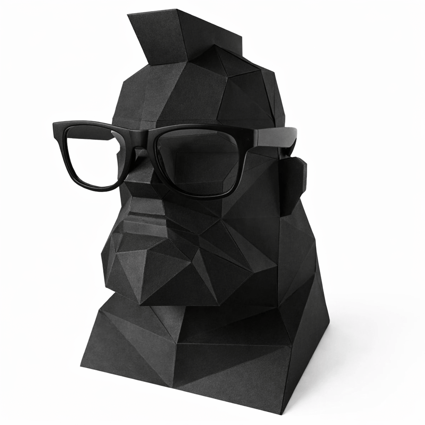 Polygonal Mohawk Mannequin Head Papercraft – DIY 3D Display for Headphones, Glasses | Printable PDF Template