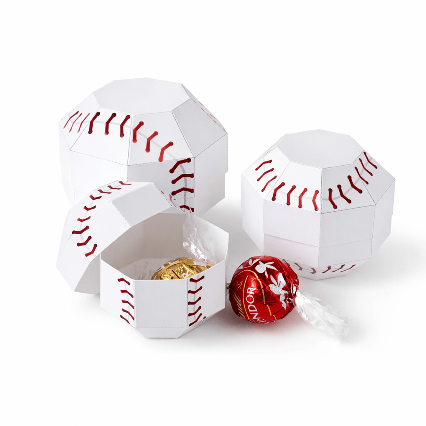 Baseball Treat Boxes Papercraft Template | Four Sizes, Party Favors (Digital Download)