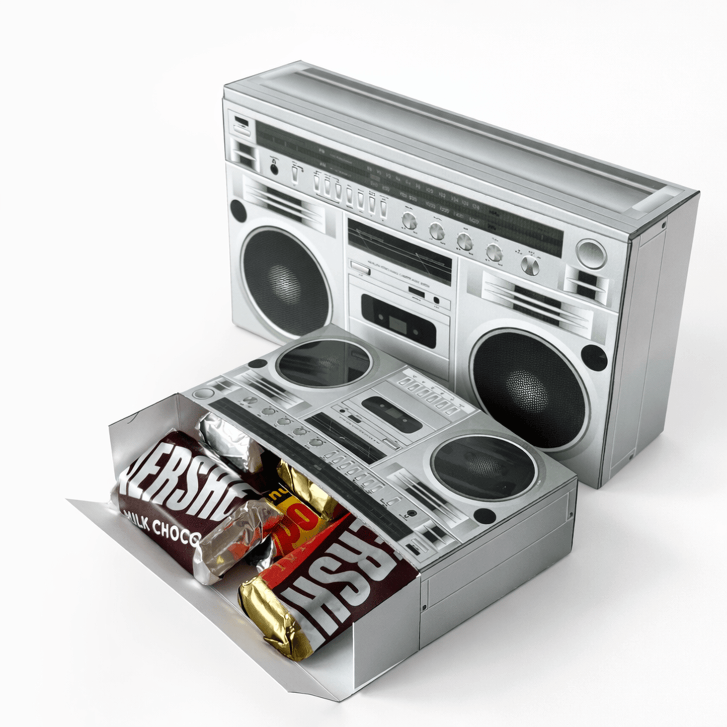 Retro Boombox Favor Box Nesting Set Printable Papercraft Party Candy Boxes | Digital Download PDF