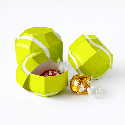 Tennis Ball Nesting Papercraft Boxes | Four Sizes, Party Favor Template (Digital Download)