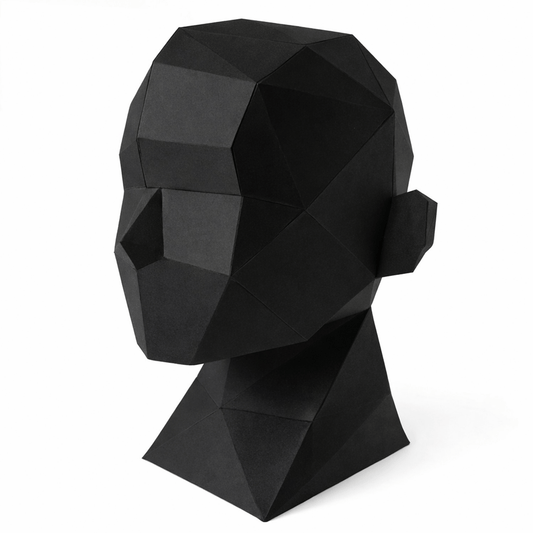 Printable Kids Mannequin Head - Low-Poly Display Stand (PDF Template)