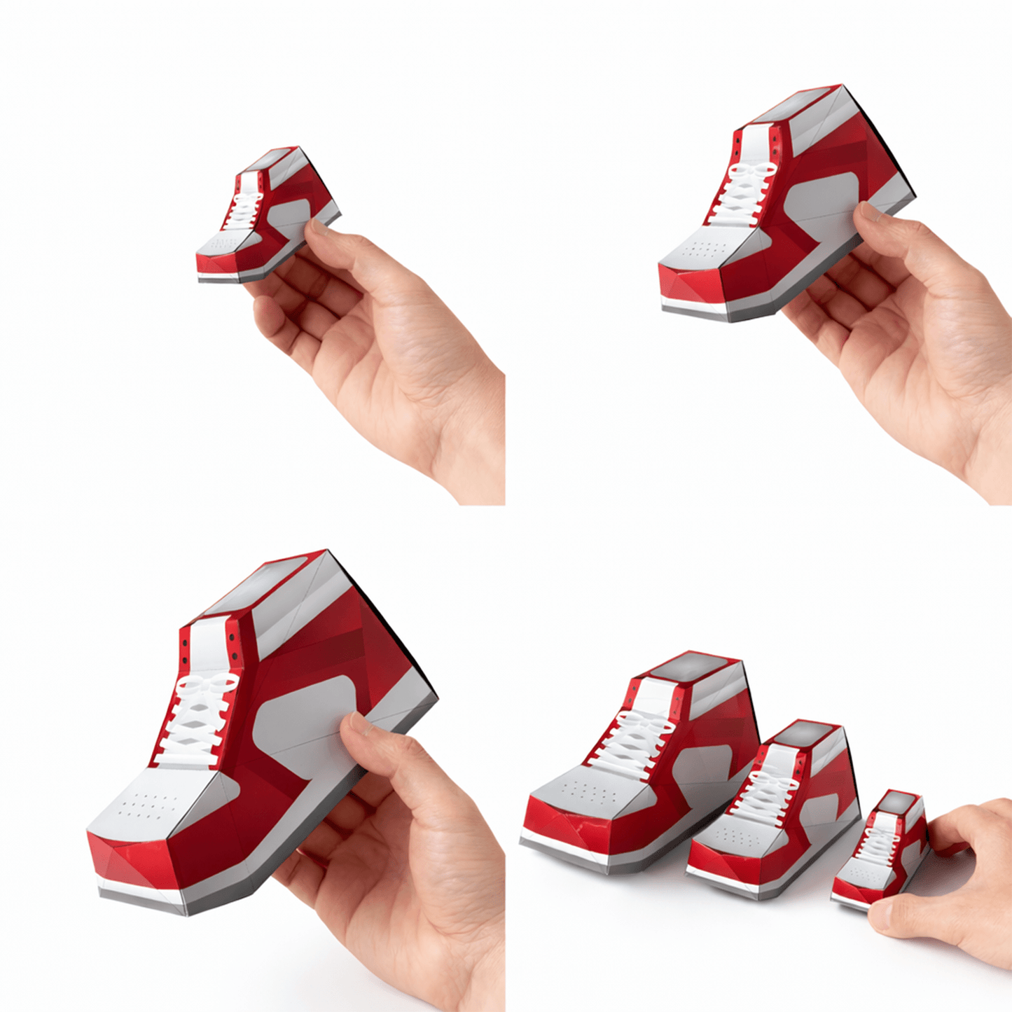 Basketball Sneaker Favor Box Papercraft, 12 Templates, Party Candy Box, 3 Sizes Printable | Digital Download PDF