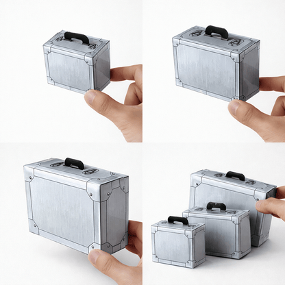 Aluminum Trunk Favor Box Papercraft Template | Secret Case Party Candy Storage (PDF Download)