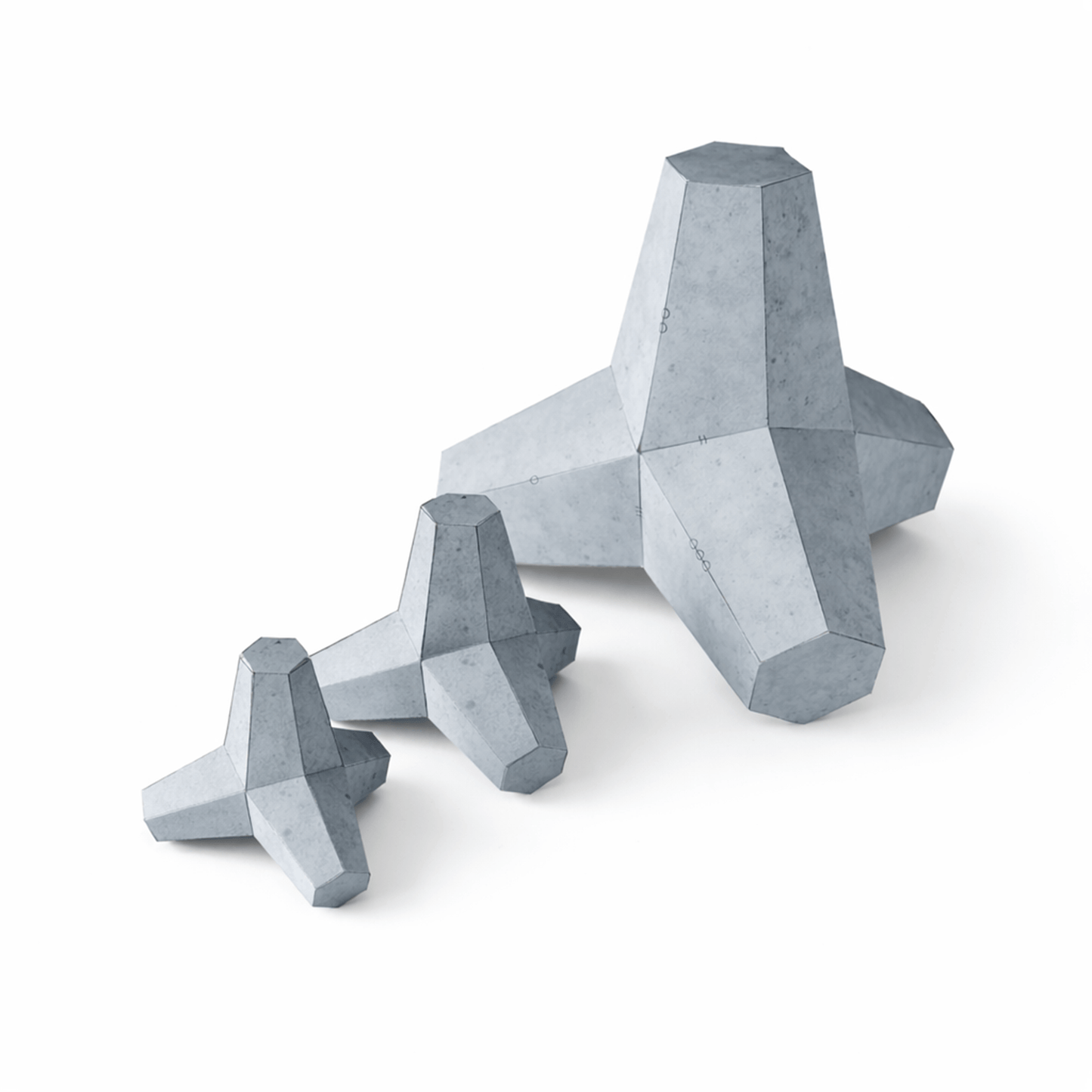 Tetrapod Papercraft Box Set | Stackable Wave Breaker Desktop Decor (Digital Download)