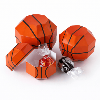 Basketball Treat Boxes Papercraft Template | Four Sizes, Party Favors (Digital Download)