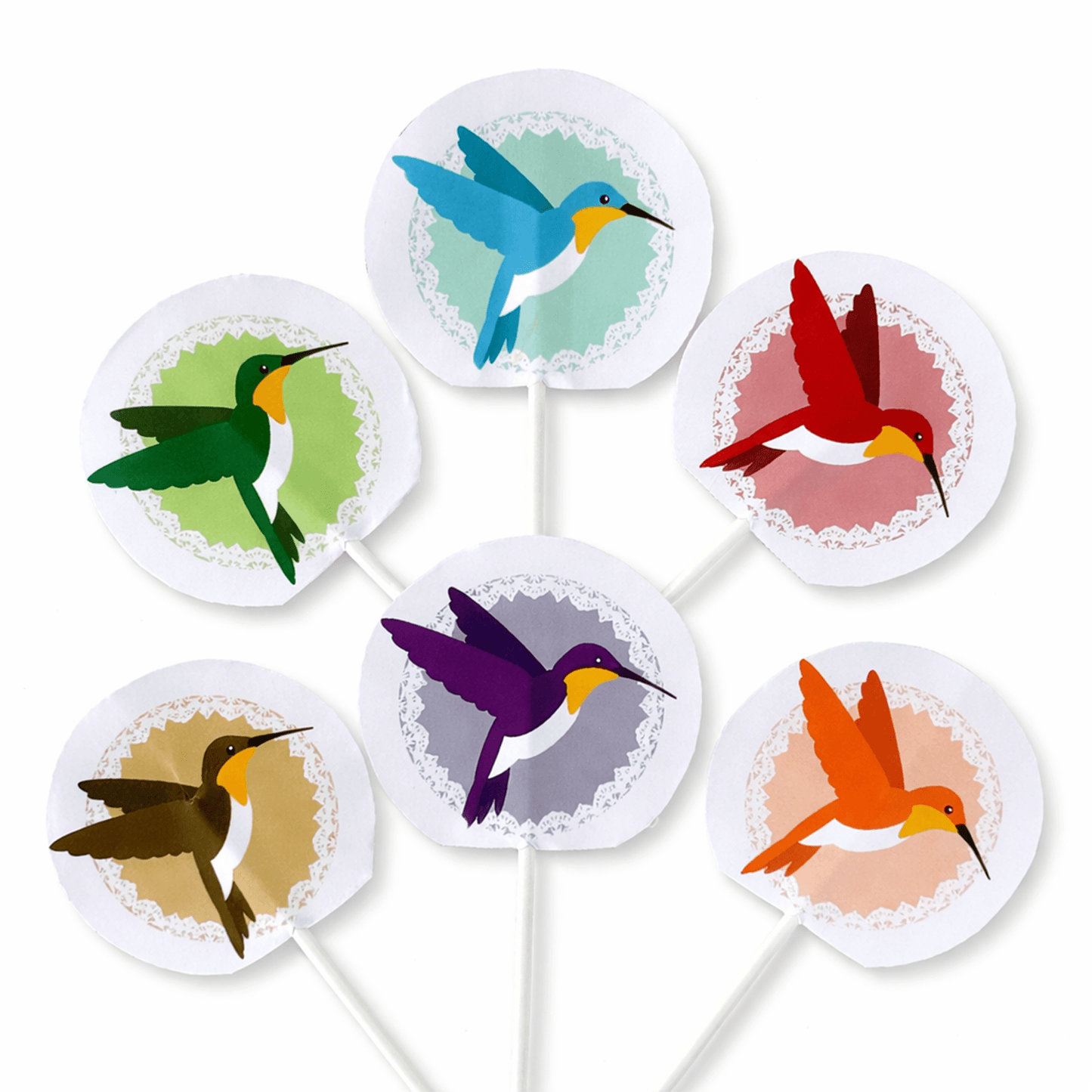 Hummingbird Cake Topper with Flapping Wings, Interactive Flip Animation, Printable PDF | Digital Download PDF