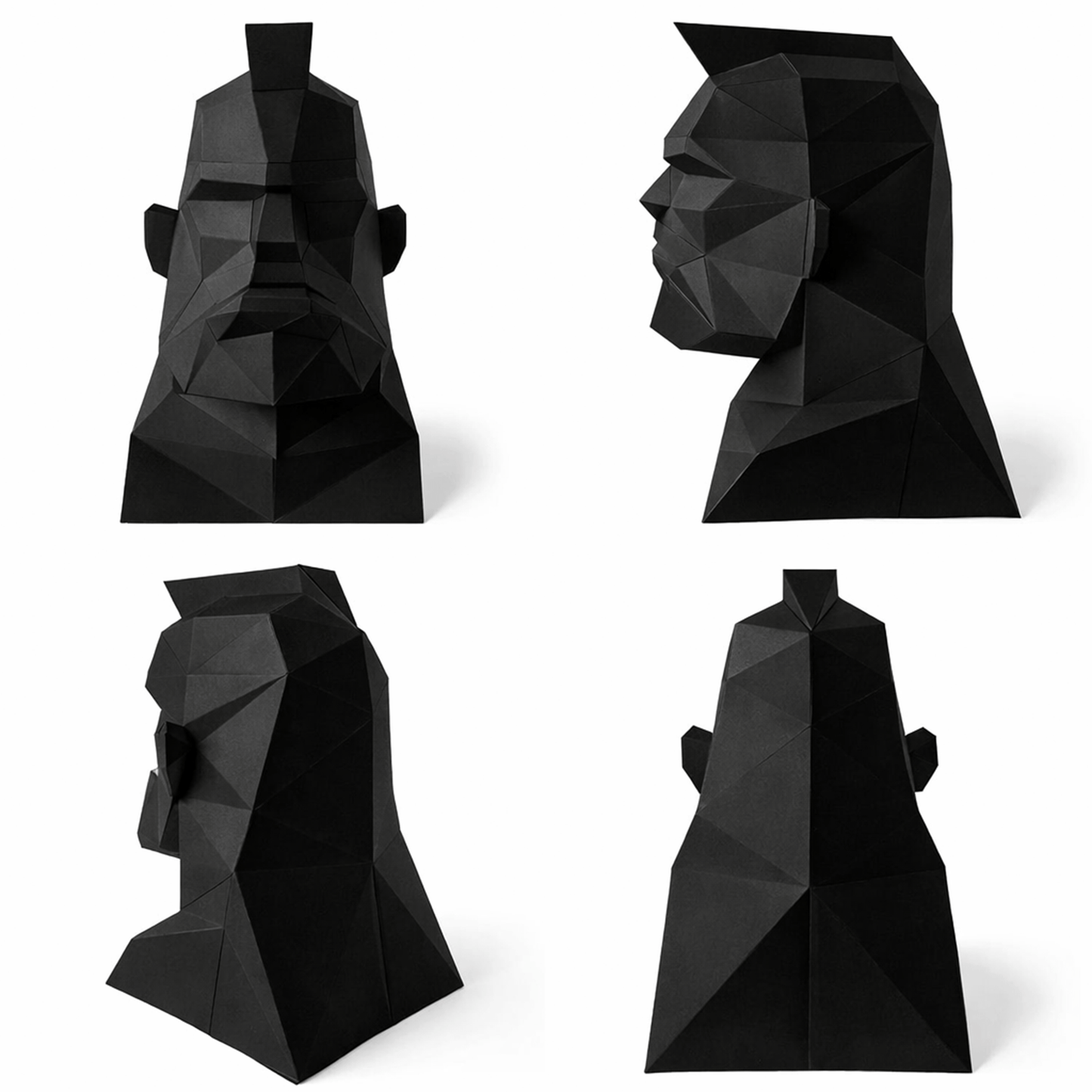 Polygonal Mohawk Mannequin Head Papercraft – DIY 3D Display for Headphones, Glasses | Printable PDF Template