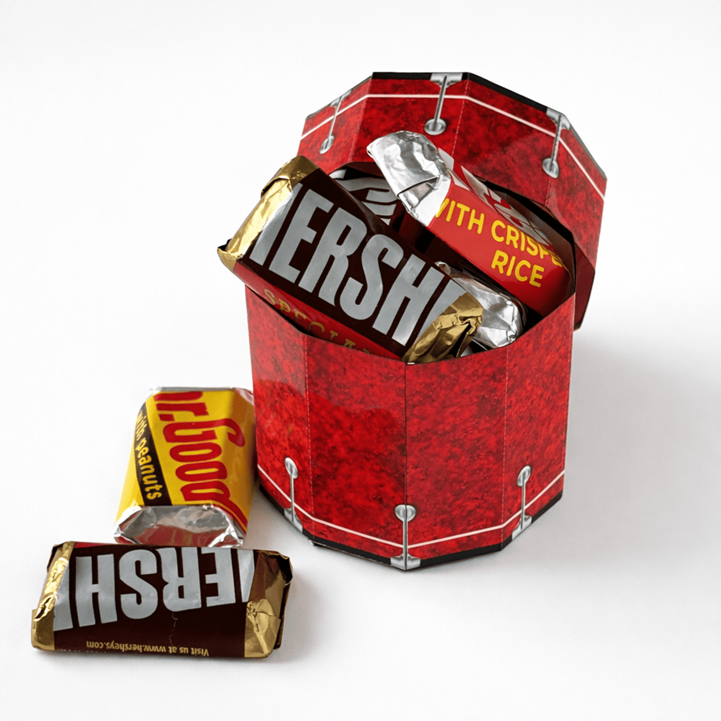 Drum Set Nesting Treat Boxes PDF Download | Printable Papercraft Gift Box Template
