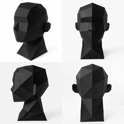 Printable Kids Mannequin Head - Low-Poly Display Stand (PDF Template)