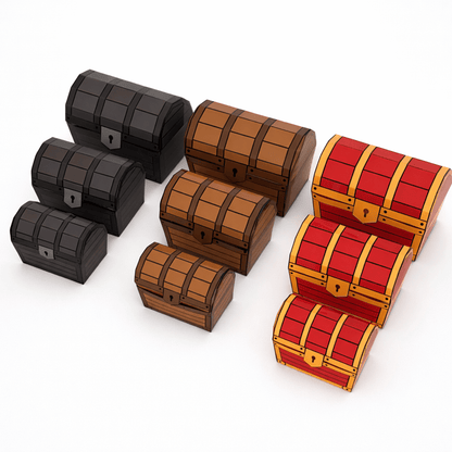 Treasure Chest Treat Box Bundle PDF Download | 12 Printable Papercraft Templates