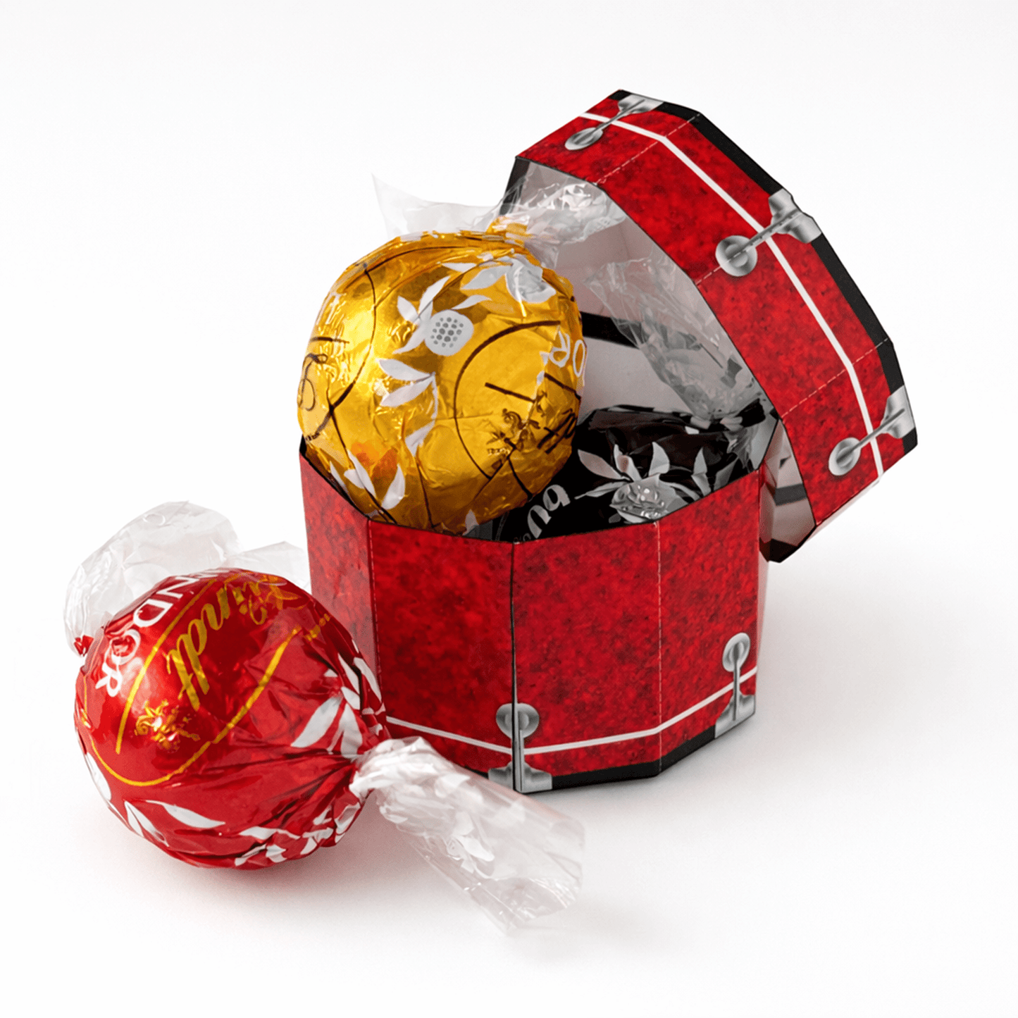 Drum Set Nesting Treat Boxes PDF Download | Printable Papercraft Gift Box Template
