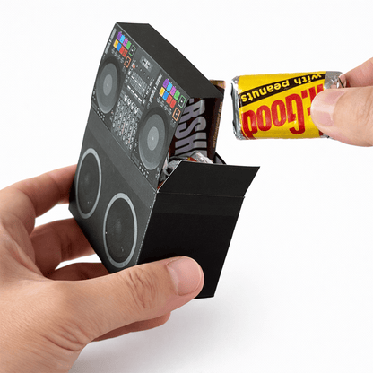 DJ Booth Favor Box Papercraft Template Party Candy Storage Nesting Set | Digital Download PDF