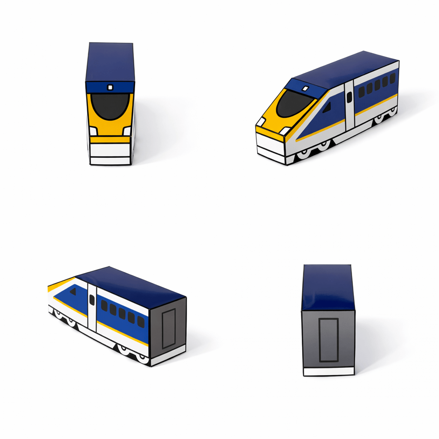 European High-Speed Train Papercraft Set | 5 Nesting Trains Printable PDF for Kids DIY Craft