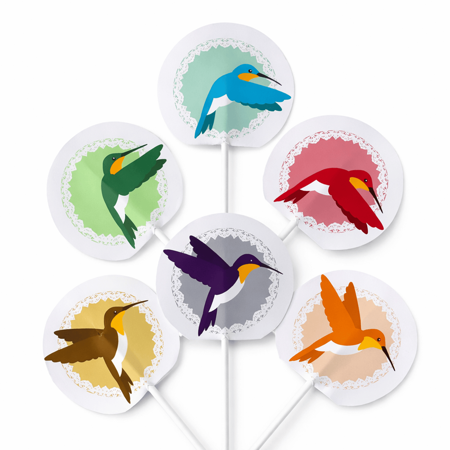 Hummingbird Cake Topper with Flapping Wings, Interactive Flip Animation, Printable PDF | Digital Download PDF