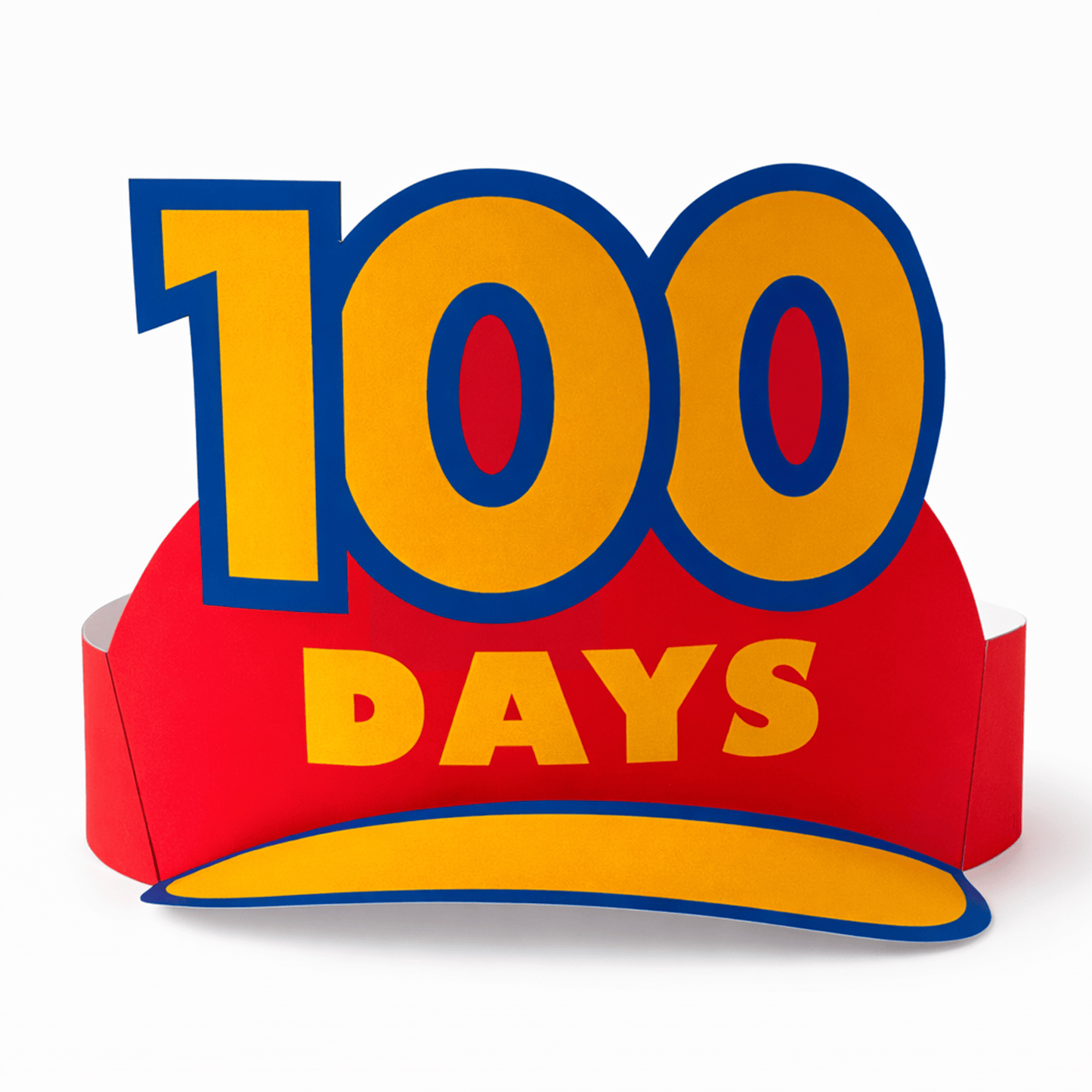 100th Day of School Paper Visor Hat | Printable DIY Adjustable Kids Classroom Craft PDF
