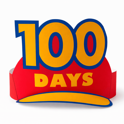 100th Day of School Paper Visor Hat | Printable DIY Adjustable Kids Classroom Craft PDF