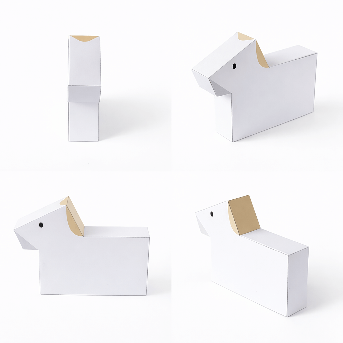 Stackable Minimal Farm Animal Papercraft Figures Set with Tuck Box, Instant PDF Download