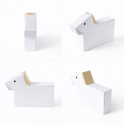 Stackable Minimal Farm Animal Papercraft Figures Set with Tuck Box, Instant PDF Download