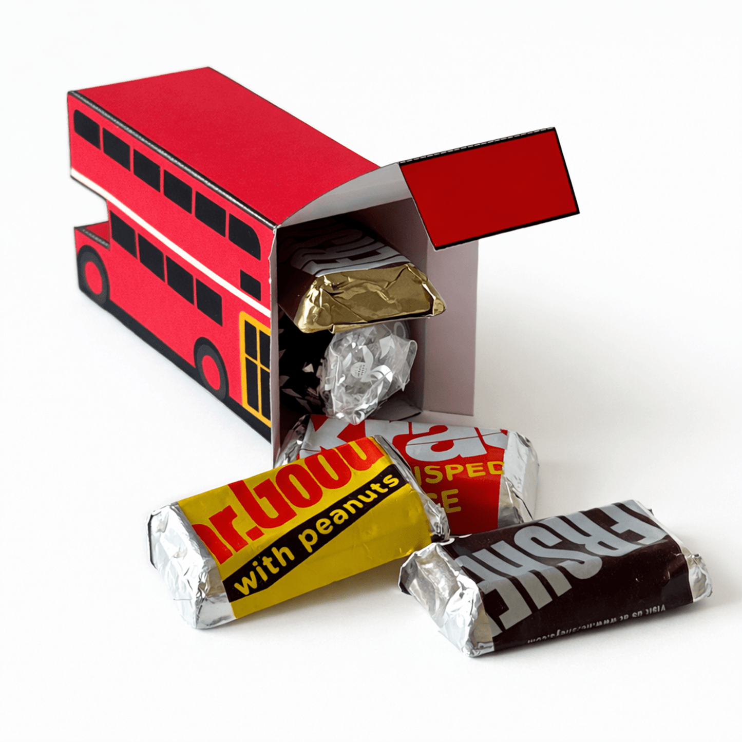 Double Decker Bus Favor Box Template – Routemaster Style Treat Holder (Digital Download)