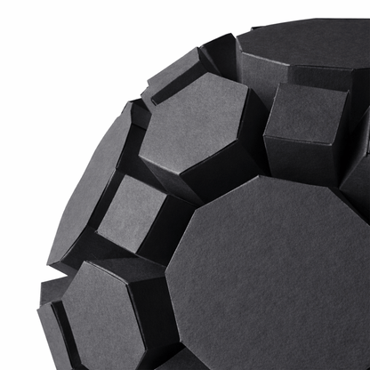 Geometric Sphere Papercraft Template, 3D Polyhedron Sculpture (Digital Download PDF)
