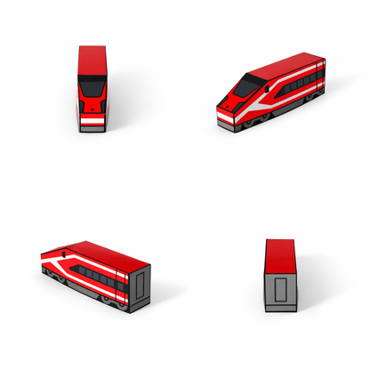 European High-Speed Train Papercraft Set | 5 Nesting Trains Printable PDF for Kids DIY Craft