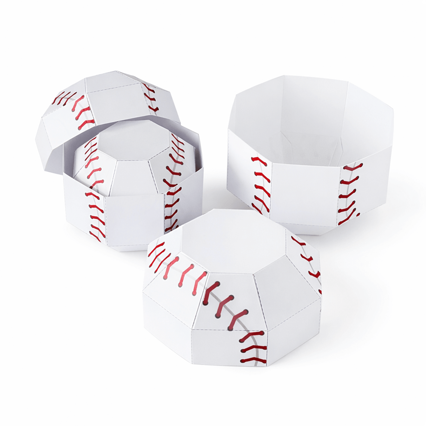 Baseball Treat Boxes Papercraft Template | Four Sizes, Party Favors (Digital Download)